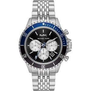 Buy Shop Michael Kors Bayville Chronograph Black Dial Silver Steel Strap Watch For Men - MK8749 USA Online