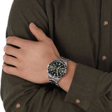 Buy Shop Michael Kors Layton Chronograph Green Dial Silver Steel Strap Watch For Men - MK8912 USA Online