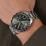 Buy Shop Michael Kors Layton Chronograph Green Dial Silver Steel Strap Watch For Men - MK8912 USA Online