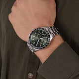 Buy Shop Michael Kors Layton Chronograph Green Dial Silver Steel Strap Watch For Men - MK8912 USA Online