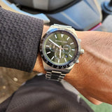 Buy Shop Michael Kors Layton Chronograph Green Dial Silver Steel Strap Watch For Men - MK8912 USA Online