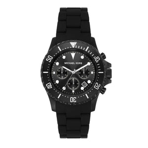 Buy Shop Michael Kors Everest Chronograph Black Dial Black Silicone Strap Watch For Men - MK8980 USA Online