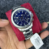Buy Shop Michael Kors Grayson Chronograph Blue Dial Silver Steel Strap Watch For Men - MK9107 USA Online