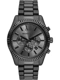 Michael Kors Lexington Chronograph Black Dial Black Steel Strap Watch for Men - MK9154