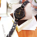Buy Shop Michael Kors Slim Runway Black Dial Black Steel Strap Watch for Women - MK3317 USA Online