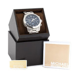 Buy Shop Michael Kors Stop Hunger Chronograph Blue Dial Silver Steel Strap Watch for Men - MK8314 USA Online