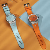 Maurice Lacroix Aikon Limited Edition Automatic Date Orange Dial Silver Steel Strap Watch For Men - AI6008-SS00F-530-1