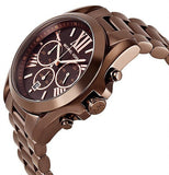 Michael Kors Bradshaw Chronograph Brown Dial Brown Steel Strap Watch For Women - MK6247