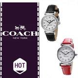 Coach Madison White Dial Black Leather Strap Watch for Women - 14502406