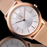 Buy Shop Calvin Klein Minimal White Dial Rose Gold Mesh Bracelet Watch for Women - K3M23626 USA Online