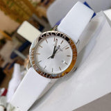 Buy Shop Calvin Klein Steady Silver Dial White Leather Strap Watch for Women - K7Q211L6 USA Online