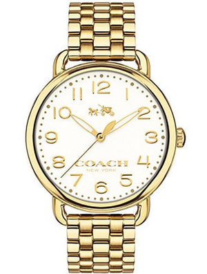 Buy Shop Coach Delancey Classic White Dial Gold Steel Strap Watch for Women - 14502261 USA Online
