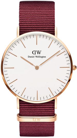 Buy Shop Daniel Wellington Classic Roselyn White Dial Maroon Nylon Strap Watch For Women - DW00100267 USA Online