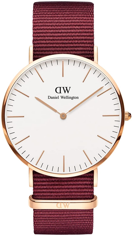 Buy Shop Daniel Wellington Classic Roselyn White Dial Maroon Nylon Strap Watch For Women - DW00100267 USA Online