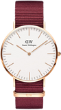 Buy Shop Daniel Wellington Classic Roselyn White Dial Maroon Nylon Strap Watch For Women - DW00100267 USA Online