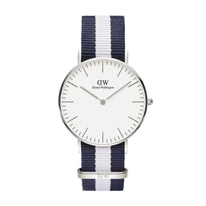 Buy Shop Daniel Wellington Classic Glasgow White Dial Two Tone NATO Strap Unisex Watch - DW00100047 USA Online