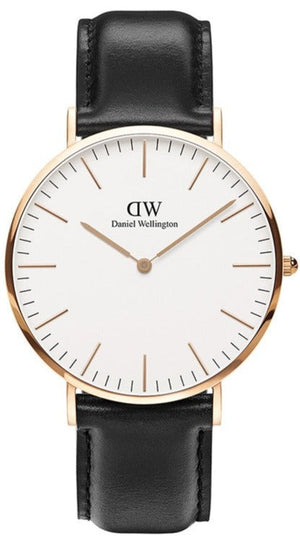Buy Shop Daniel Wellington Classic Sheffield White Dial Black Leather Strap Watch For Men - DW00100007 USA Online