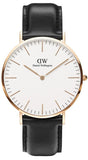 Buy Shop Daniel Wellington Classic Sheffield White Dial Black Leather Strap Watch For Men - DW00100007 USA Online