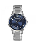 Buy Shop Emporio Armani Renato Blue Dial Silver Steel Strap Watch For Men - AR2472 USA Online