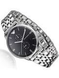 Buy Shop Emporio Armani Gianni Chronograph Black Dial Silver Steel Strap Watch For Men - AR80009 USA Online