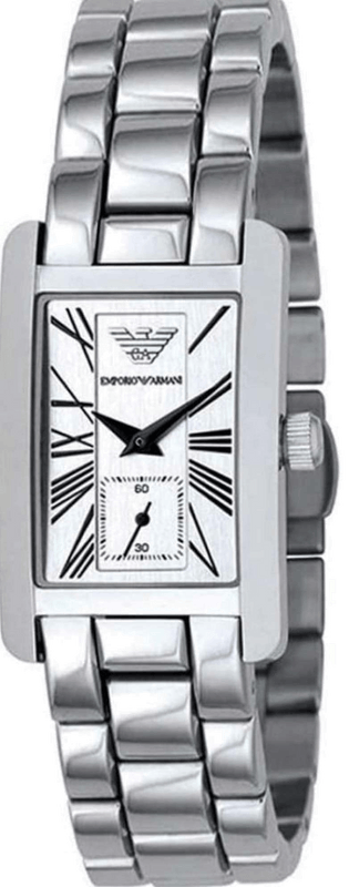 Emporio Armani White Dial Silver Stainless Steel Watch For Women - AR0146