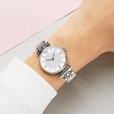 Buy Shop Emporio Armani Gianni T Bar White Crystal Pave Dial Silver Stainless Steel Strap Watch For Women - AR1925 USA Online