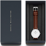 Buy Shop Daniel Wellington Classic Petite St Mawes White Dial Brown Leather Strap Watch For Women - DW00100187 USA Online