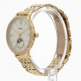 Fossil Jacqueline Moonphase Mother of Pearl Dial Gold Steel Strap Watch for Women - ES5167