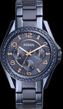 Buy Shop Fossil Riley Quartz Blue Dial Blue Steel Strap Watch for Women - ES4294 USA Online