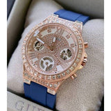 Buy Shop Guess Moonlight Diamonds White Dial Blue Rubber Strap Watch for Women - GW0257L3 USA Online