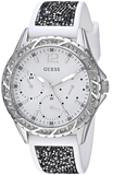 Buy Shop Guess Swirl Quartz Silver Dial White Silicone Strap Watch for Women - W1096L1 USA Online