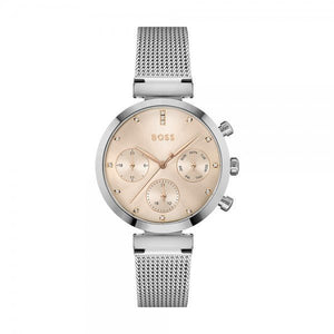 Buy Shop Hugo Boss Flawless Pink Dial Silver Mesh Bracelet Watch for Women - 1502625 USA Online