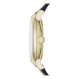 Buy Shop Marc Jacobs Baker Gold Dial Black Leather Strap Watch for Women - MBM1399 USA Online