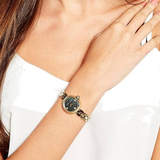 Buy Shop Marc Jacobs Courtney Mother of Pearl Black Dial Gold Steel Strap Watch for Women - MJ3460 USA Online