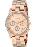Buy Shop Marc Jacobs Henry Chronograph Rose Gold Dial Rose Gold Steel Strap Watch for Women - MBM3118 USA Online