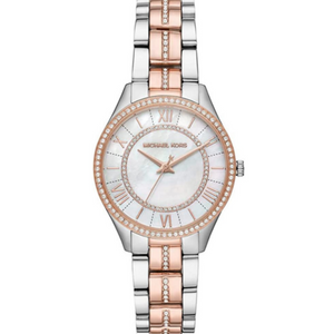 Buy Shop Michael Kors Lauryn Mother of Pearl Dial Two Tone Steel Strap Watch For Women - MK3979 USA Online