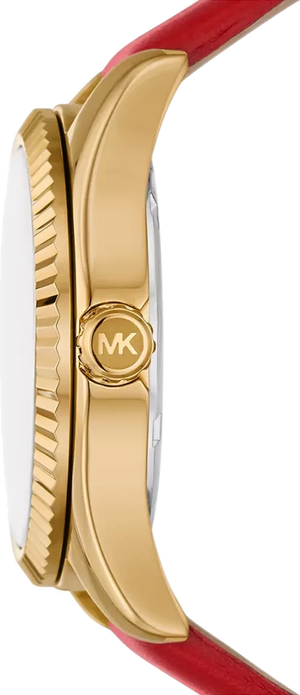 Buy Shop Michael Kors Lexington Three Hand Red Dial Red Leather Strap Watch For Women - MK4747 USA Online