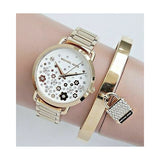 Buy Shop Michael Kors Portia Quartz White Dial Gold Steel Strap Watch for Women - MK3840 USA Online