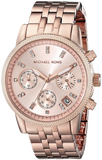 Buy Shop Michael Kors Ritz Chronograph Rose Gold Dial Rose Gold Steel Strap Watch for Women - MK6077 USA Online