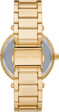 Buy Shop Michael Kors Parker Mother of Pearl White Dial Gold Steel Strap Watch For Women - MK4693 USA Online