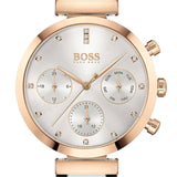 Hugo Boss Flawless Silver Dial Silver Mesh Bracelet Watch for Women -1502551