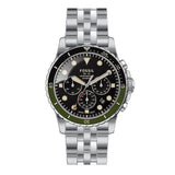 Buy Shop Fossil FB-01 Chronograph Black Dial Silver Steel Strap Watch for Men - FS5864 USA Online