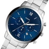 Buy Shop Fossil Neutra Chronograph Blue Dial Silver Steel Strap Watch for Men - FS5792 USA Online