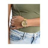 Buy Shop Guess Tri Glitz Quartz Diamonds Gold Dial Gold Mesh Bracelet Watch For Women - W1142L2 USA Online