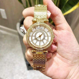 Buy Shop Guess Muse Crystals White Dial Rose Gold Steel Strap Watch For Women - W1008L2 USA Online