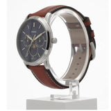 Buy Shop Fossil Neutra Minimalist Moonphase Blue Dial Brown Leather Strap Watch for Men - FS5903 USA Online