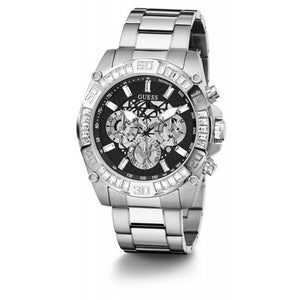 Buy Shop Guess Trophy Chronograph Diamonds Black Dial Silver Steel Strap Watch for Men - GW0390G1 USA Online