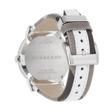 Buy Shop Burberry The City Silver Dial White Leather Strap Watch for Women - BU9019 USA Online
