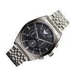 Buy Shop Emporio Armani Franco Black Dial Silver Steel Strap Watch For Men - AR0373 USA Online