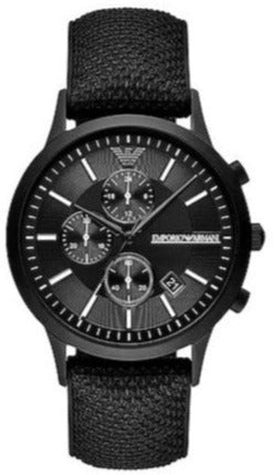 Buy Shop Emporio Armani Renato Chronograph Black Dial Black Nylon Strap Watch For Men - AR11457 USA Online